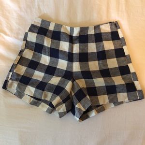 Blue Gingham Shorts